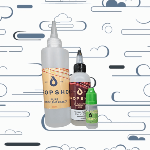 ערכה להכנת נוזל מלח ניקוטין 100 מ"ל של חברת DROP SHOP בטעם תפוח חמוץ
