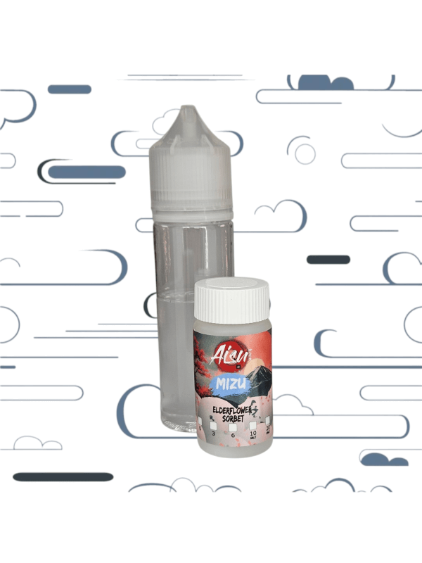 ערכה להכנת נוזל מלח ניקוטין של חברת 50ml Aisu בטעם Elderflower Sorbet סורבה פרח סמבוק